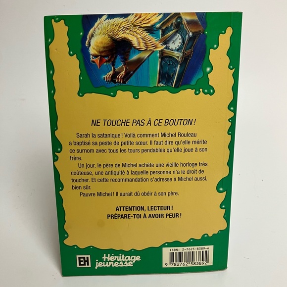 Chair de poule #28 1996 Goosebumps 90s R.L. Stine French Book Quebec Heritage - Picture 3 of 8